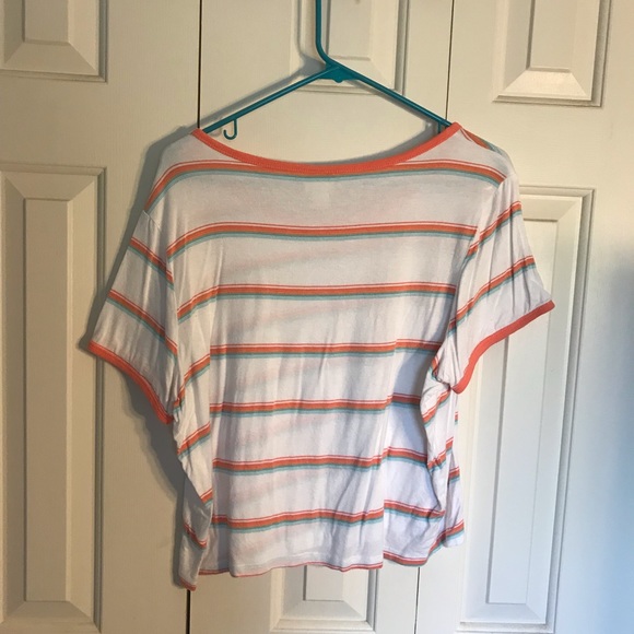 Stripey White Crop Top - Picture 2 of 2